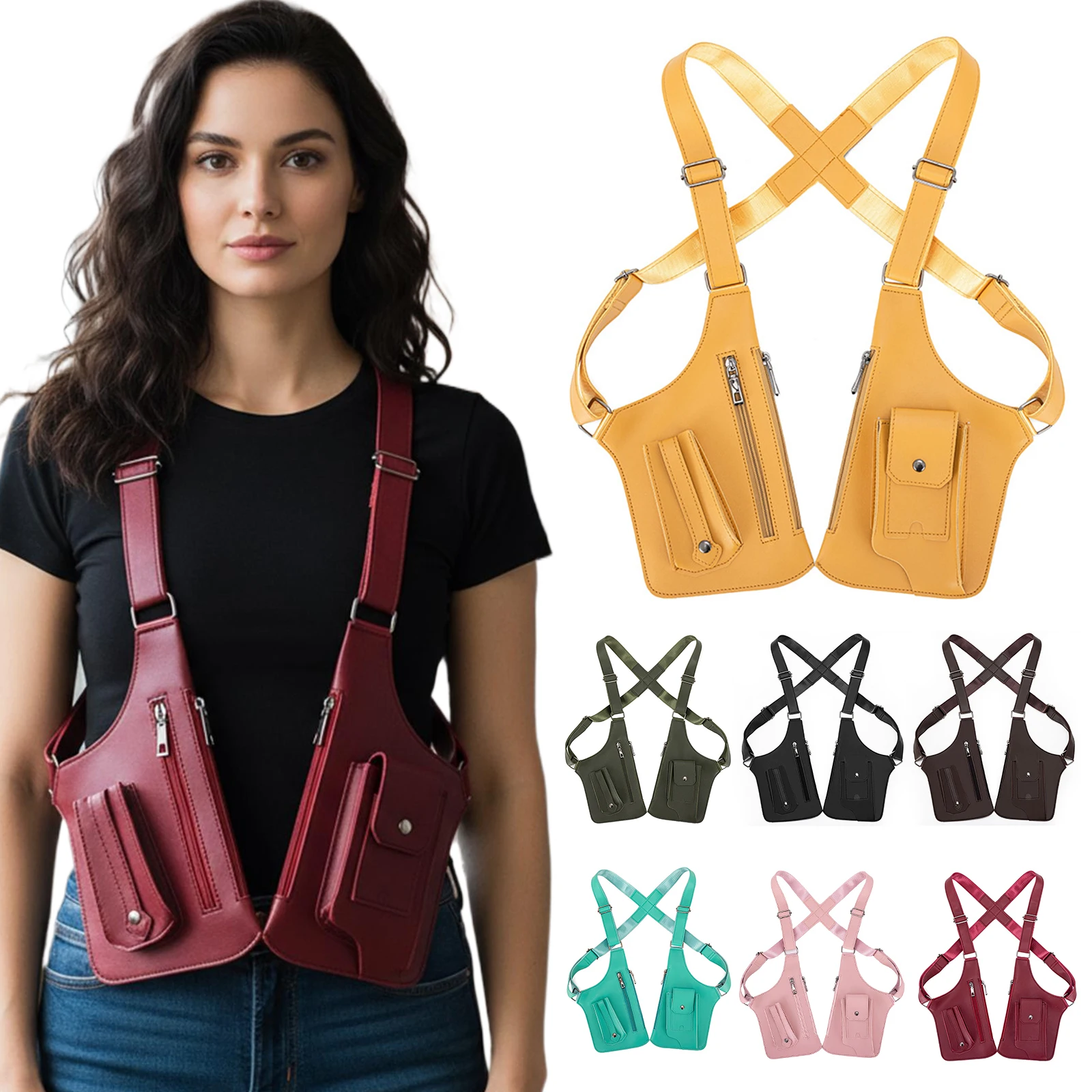 PU Leather Double Shoulder Armpit Bag Anti-Theft Underarm Strap Wallet Pocket Crossbody Bags for Men Women Travel Outdoors
PU Leather Double Shoulder Armpit Bag Anti-Theft Underarm Strap Wallet Pocket Crossbody Bags for Men Women Travel Outdoors