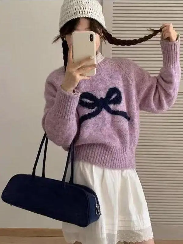 Korean Style Sweet Anti-Aging Knot round Neck Long Sleeve Knitted Sweater Women's Autumn Winter Soft Outerwear Knit...
Korean Style Sweet Anti-Aging Knot round Neck Long Sleeve Knitted Sweater Women's Autumn Winter Soft Outerwear Knit...