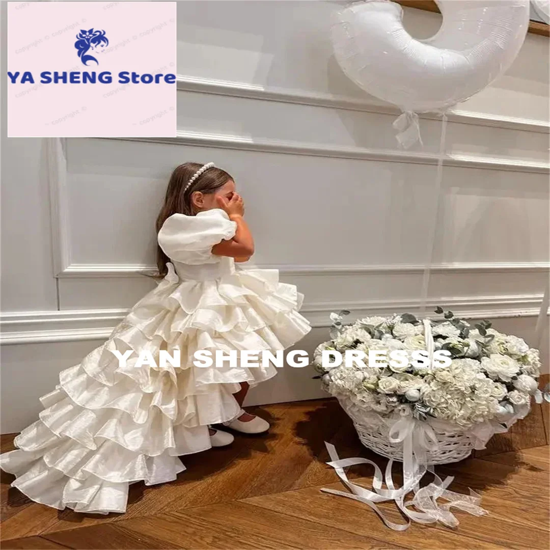 Customized Flower Girl Dress For Wedding Puffy Satin With Bow Kid Birthday Party Princess Pageant Dress First Communion Gown
Customized Flower Girl Dress For Wedding Puffy Satin With Bow Kid Birthday Party Princess Pageant Dress First Communion Gown