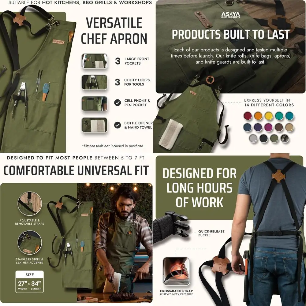 10oz Canvas BBQ Apron with Bottle Opener and Hand Towel - Adjustable Back Straps
10oz Canvas BBQ Apron with Bottle Opener and Hand Towel - Adjustable Back Straps