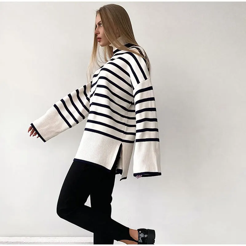 2023 New Autumn Winter Women's Striped Turtleneck Sweater Pullover Female Basic Oversize Jumper Lady Vintage Knitted Sweaters
2023 New Autumn Winter Women's Striped Turtleneck Sweater Pullover Female Basic Oversize Jumper Lady Vintage Knitted Sweaters
