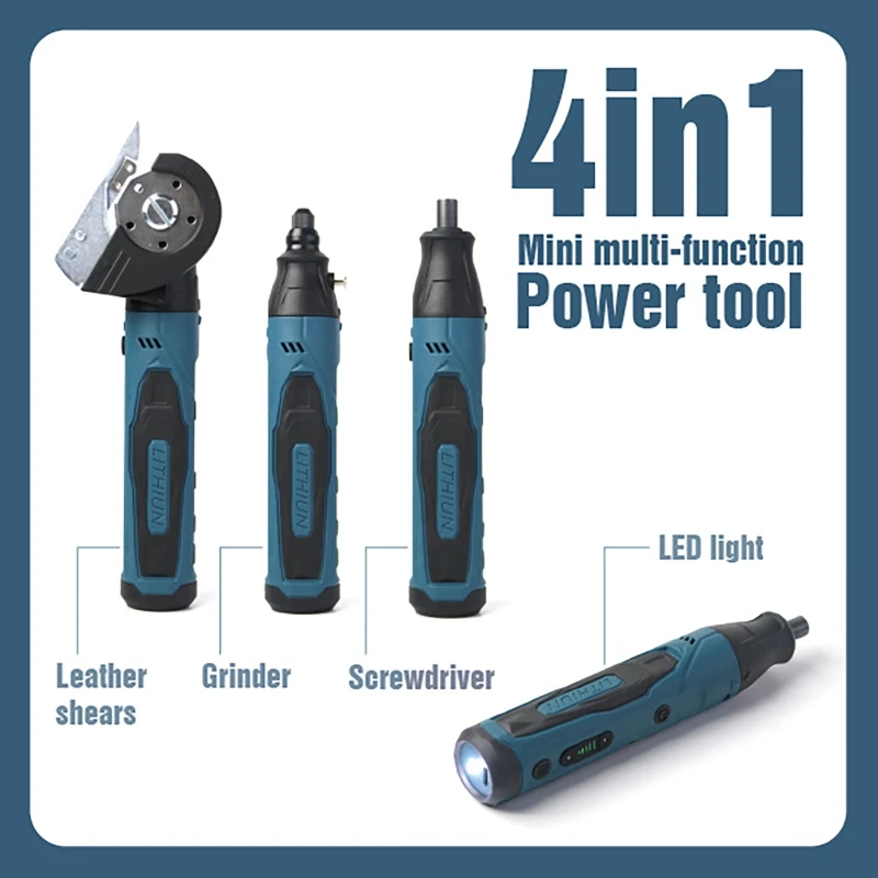 4-in-1 Multi-function Mini Power Tool Set Electric Angle Grinder Polishing Cutter Power Drill Disassembly Torque Repair Tools
4-in-1 Multi-function Mini Power Tool Set Electric Angle Grinder Polishing Cutter Power Drill Disassembly Torque Repair Tools