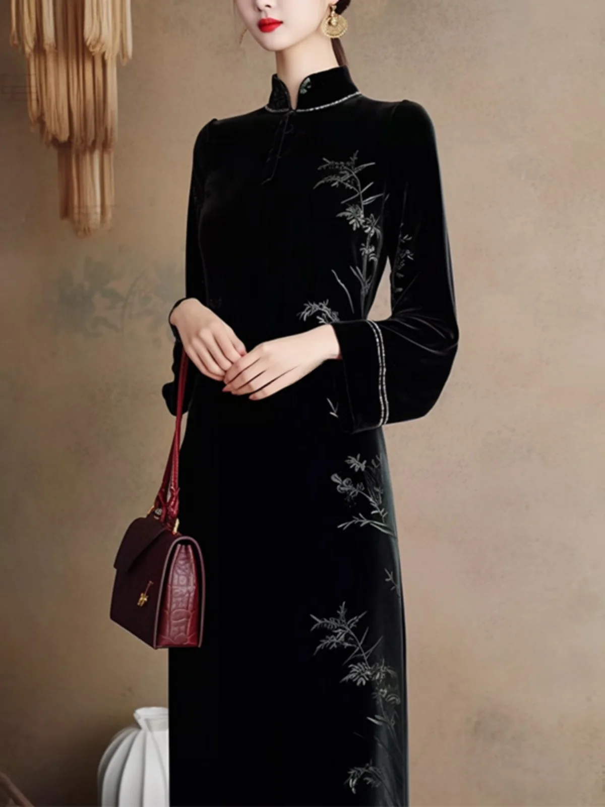 Элегантная китайская вышитая бархатная юбка Dr Agel Design с высокой талией, А-силуэт, осенне-зимняя, длинная
Элегантная китайская вышитая бархатная юбка Dr Agel Design с высокой талией, А-силуэт, осенне-зимняя, длинная