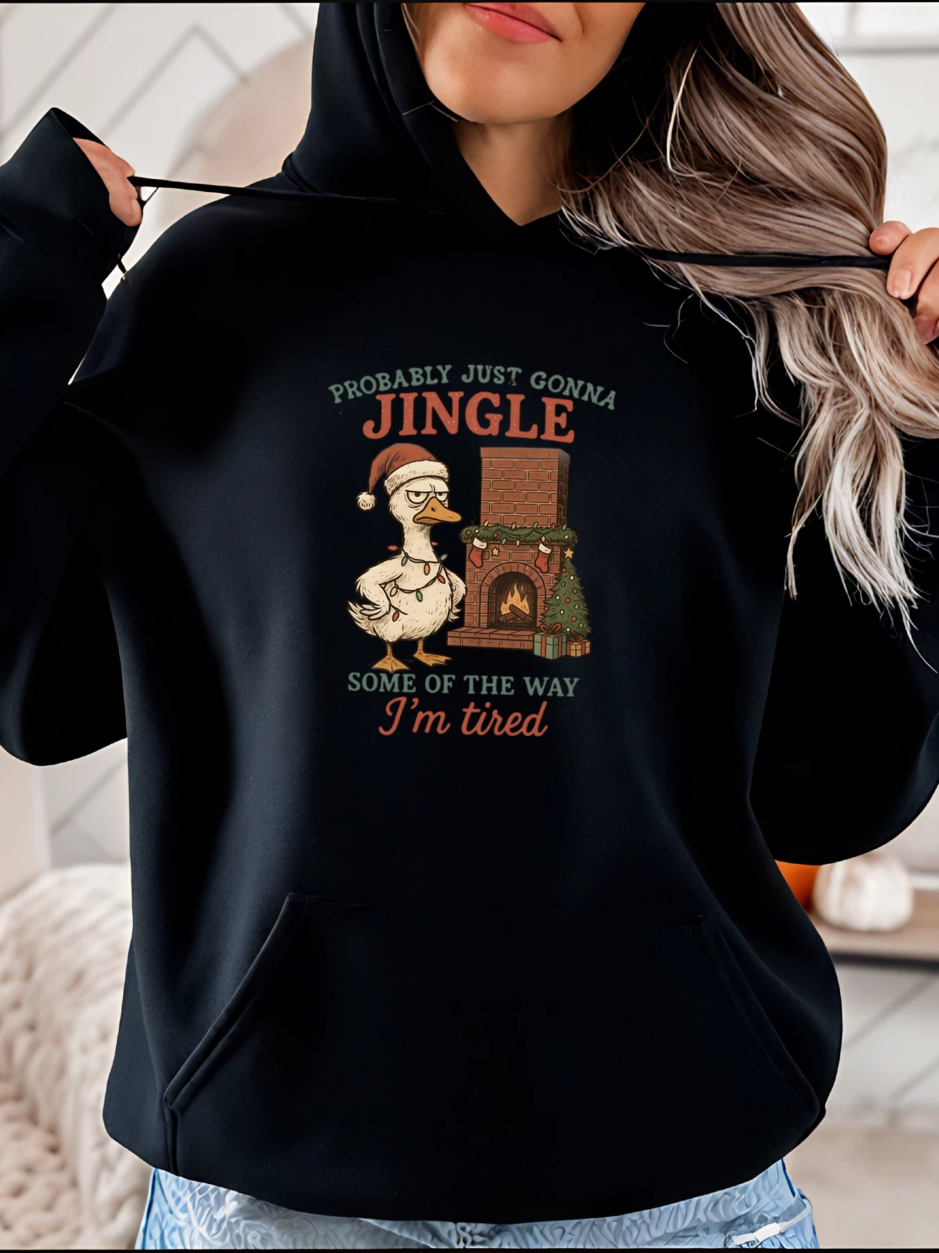 Толстовка с капюшоном с принтом утки и рождественского камина, повседневный праздничный дизайн, женская уютная зимняя одежда
Толстовка с капюшоном с принтом утки и рождественского камина, повседневный праздничный дизайн, женская уютная зимняя одежда