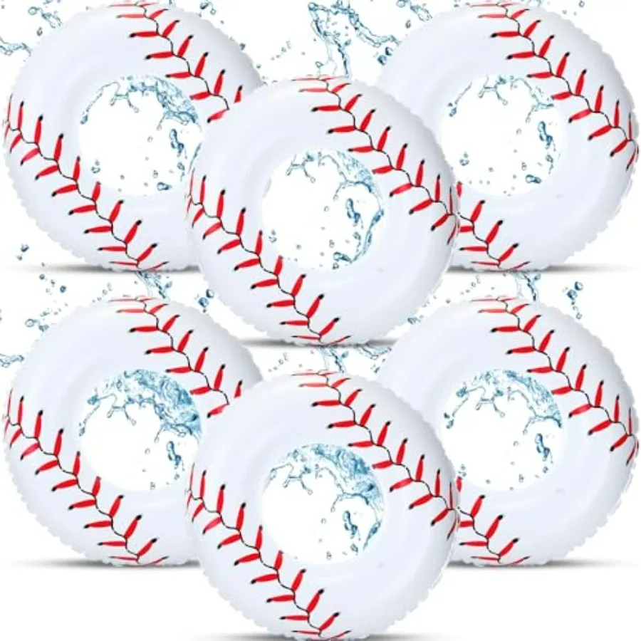 6 Pcs 35.4 Inflatable Baseball Pool Floats for Summer Pool, Beach, Lake Use PVC Material, Blue/Red/White, Durable Lightweight
6 Pcs 35.4 Inflatable Baseball Pool Floats for Summer Pool, Beach, Lake Use PVC Material, Blue/Red/White, Durable Lightweight