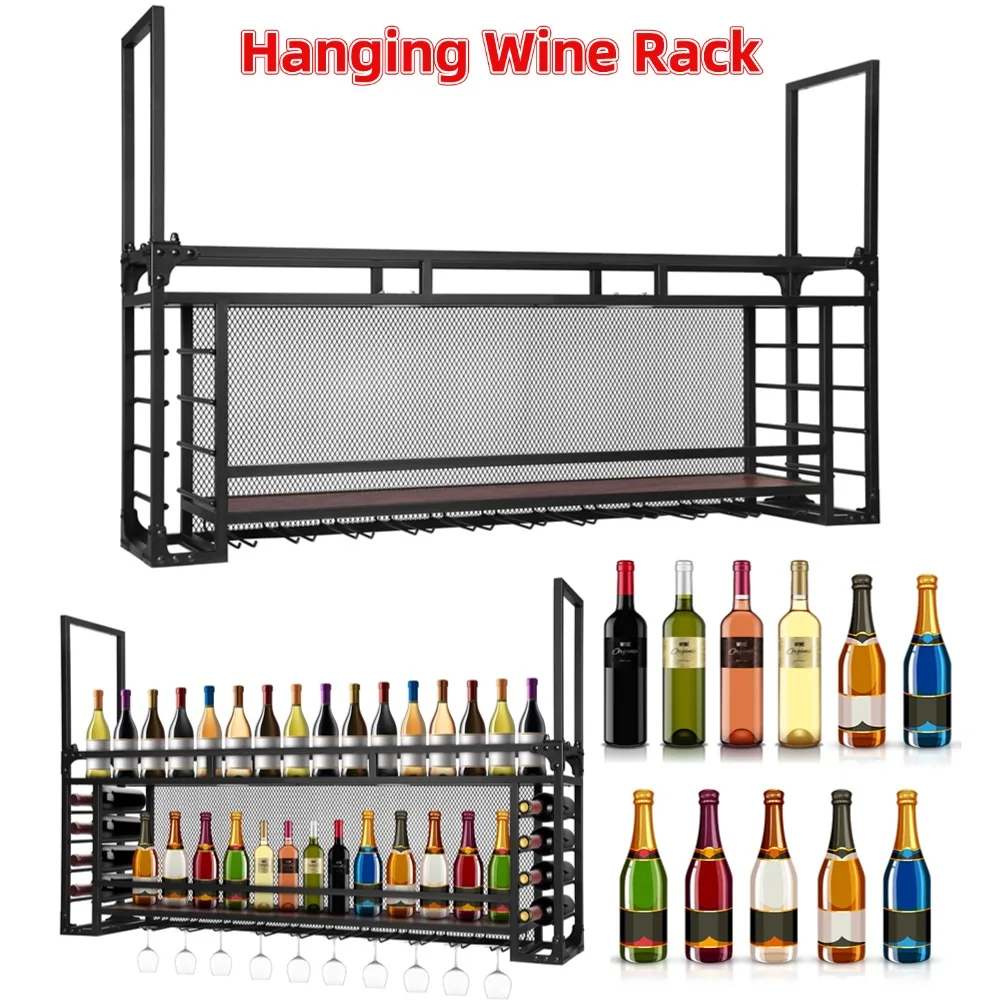 Настенный держатель для бокалов для вина, стеллаж для хранения бокалов, 2-уровневая подвесная полка для вина большой емкости, аксессуары для дома, кухни, столовой, бара
Настенный держатель для бокалов для вина, стеллаж для хранения бокалов, 2-уровневая подвесная полка для вина большой емкости, аксессуары для дома, кухни, столовой, бара