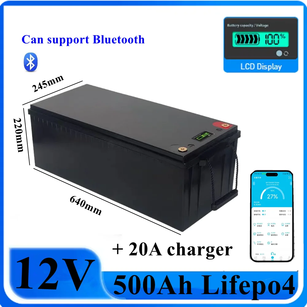 12V 500AH 600Ah 1000Ah Lifepo4 lithium battery with bluetooth BMS APP for Solar,RVs, boats, golf carts, camping equipment
12V 500AH 600Ah 1000Ah Lifepo4 lithium battery with bluetooth BMS APP for Solar,RVs, boats, golf carts, camping equipment