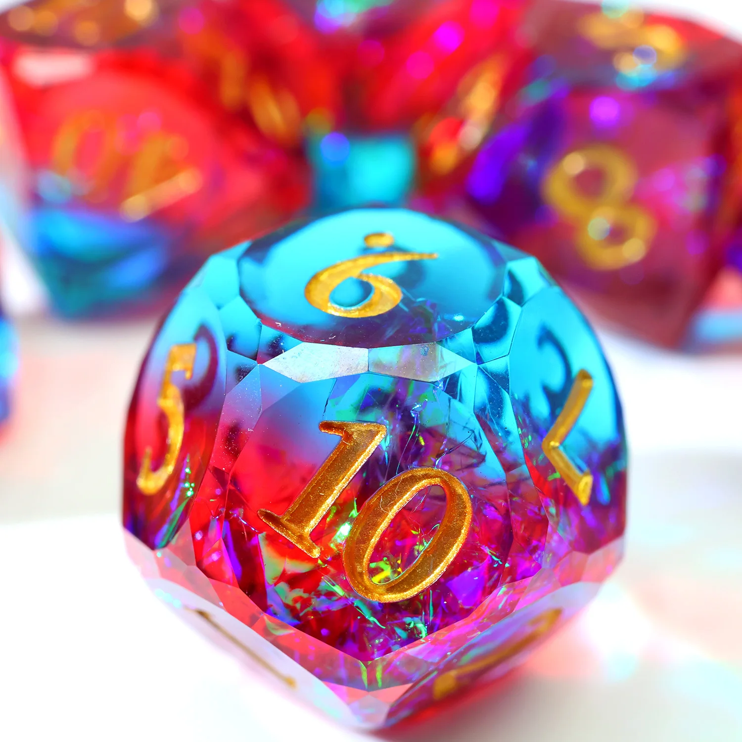 Handcrafted Holographic Foil Resin Polyhedral DND Dice Set for Board Games Role Playing-RD-Mixed3
Handcrafted Holographic Foil Resin Polyhedral DND Dice Set for Board Games Role Playing-RD-Mixed3