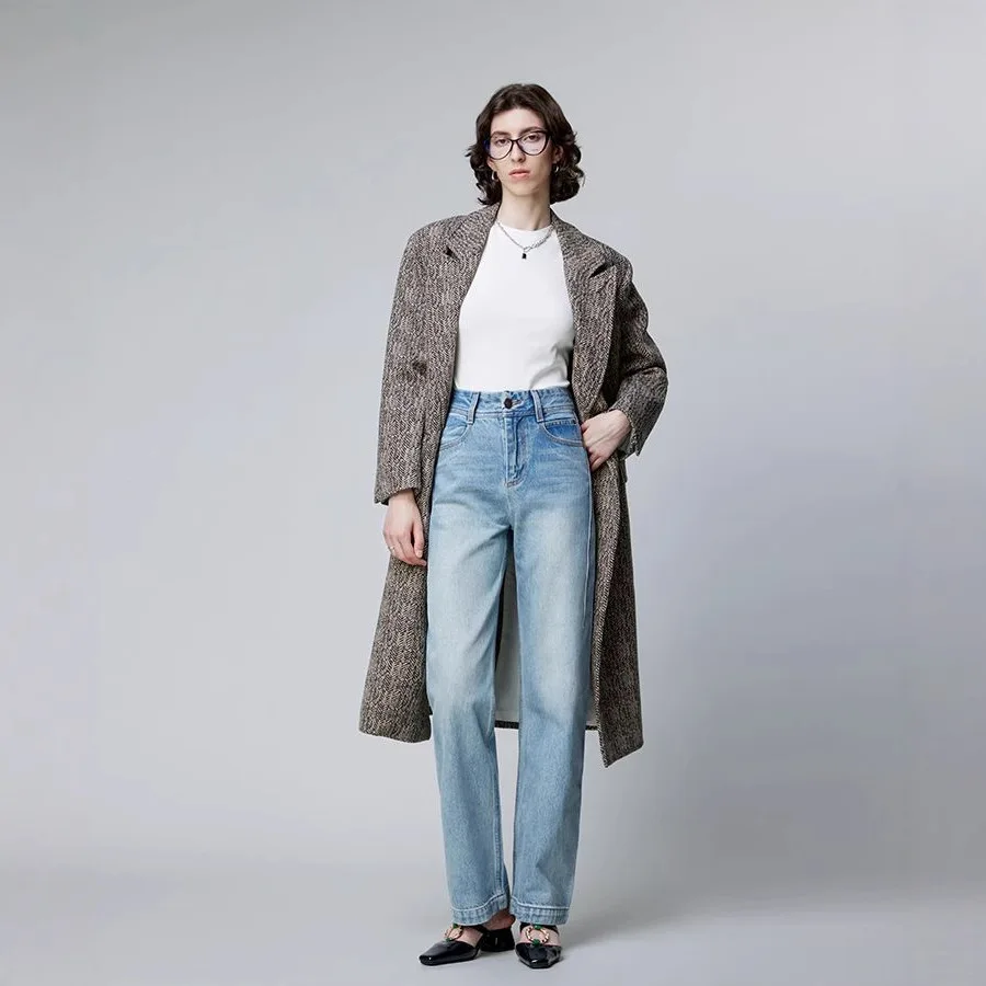 MB2025 Jeans Women Autumn Winter Retro Slimming High Waist Fashion Classic Straight Leg Bleached 100% Cotton Denim Jeans
MB2025 Jeans Women Autumn Winter Retro Slimming High Waist Fashion Classic Straight Leg Bleached 100% Cotton Denim Jeans