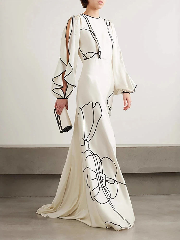 Spring Summer New Color Blocked Maxi Dress Fashion O-neck High Waist Pleated Evening Dress Elegant Slit Sleeve Fit Banquet Dress
Spring Summer New Color Blocked Maxi Dress Fashion O-neck High Waist Pleated Evening Dress Elegant Slit Sleeve Fit Banquet Dress