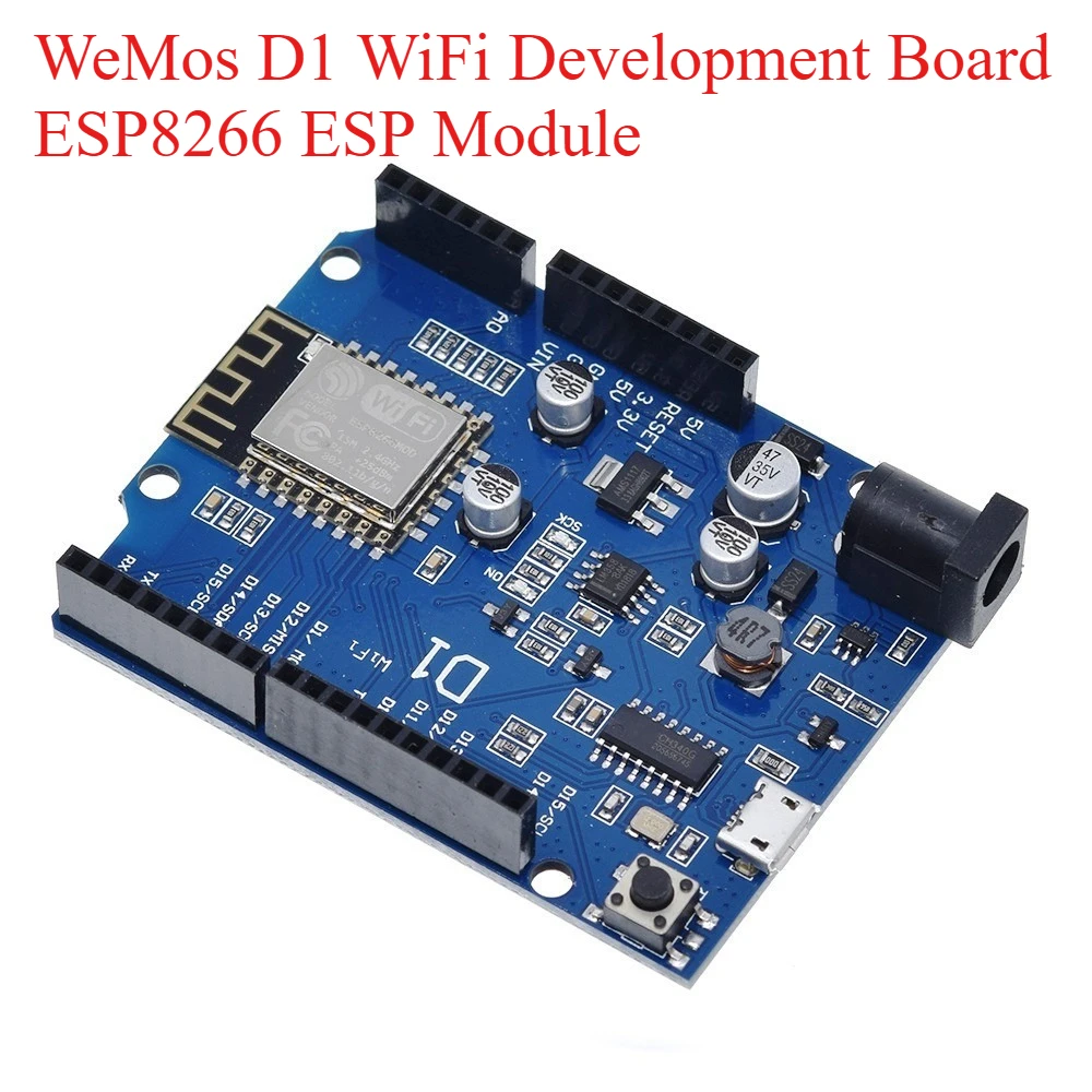 WeMos D1 WiFi Development Board ESP8266 ESP Module, Direct IDE for UNO R3
WeMos D1 WiFi Development Board ESP8266 ESP Module, Direct IDE for UNO R3