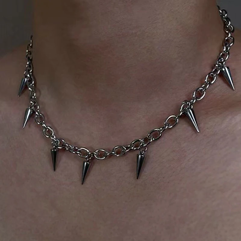 Gothic Punk Rivet Choker Necklace Stainless Steel Hip Hop Cool Stud Pendant Necklace Fashion Jewelry Gifts
Gothic Punk Rivet Choker Necklace Stainless Steel Hip Hop Cool Stud Pendant Necklace Fashion Jewelry Gifts