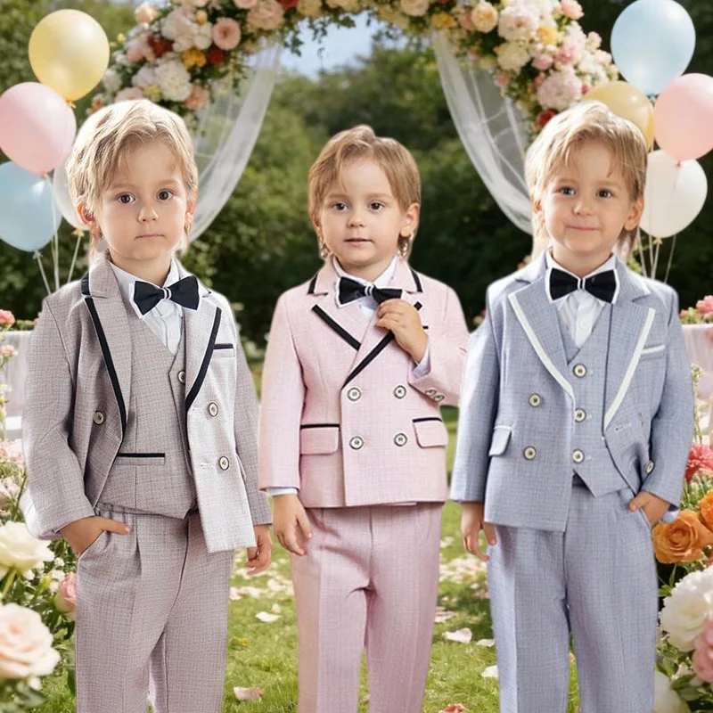Prince Kids Spring 4Pieces/Set Jacket Vest Pants Bowtie Birthday Dress Baby Boys Photograph Suit Children Wedding Party Costume
Prince Kids Spring 4Pieces/Set Jacket Vest Pants Bowtie Birthday Dress Baby Boys Photograph Suit Children Wedding Party Costume
