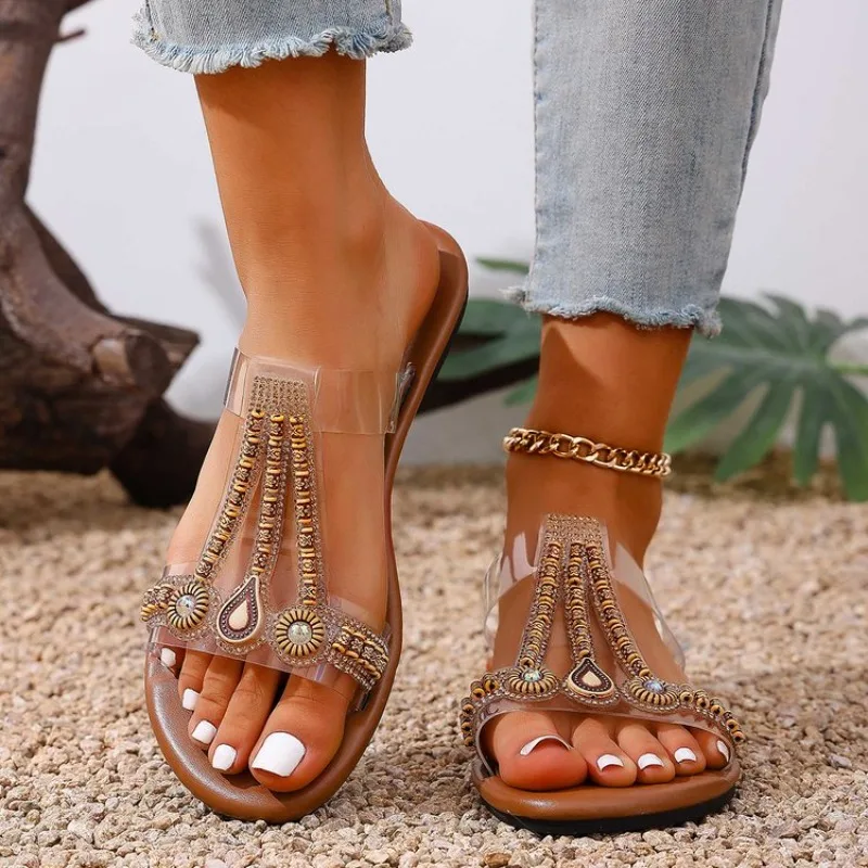 2026 Plus Size 43 Bohemian Style Flat Sandals for Women Summer New Fashionable Luxurious Rhinestone Casual Slippers
2026 Plus Size 43 Bohemian Style Flat Sandals for Women Summer New Fashionable Luxurious Rhinestone Casual Slippers
