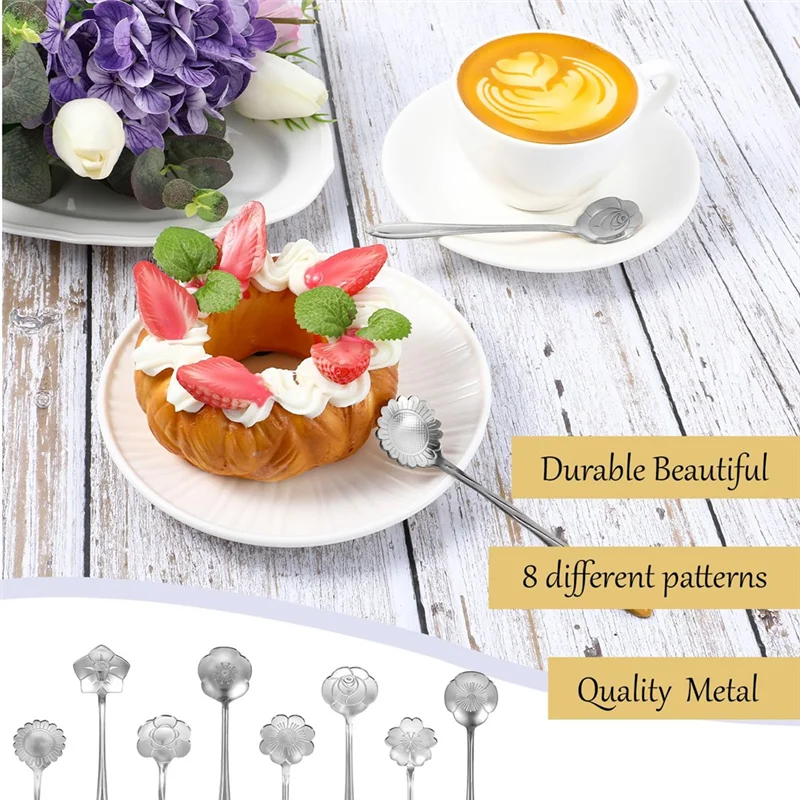 GYTB-Floral 5-Inch Silver Spoons Set, 40Pcs Stainless Steel Coffee And Dessert Spoons For Tableware In Cafes And Kitchens
GYTB-Floral 5-Inch Silver Spoons Set, 40Pcs Stainless Steel Coffee And Dessert Spoons For Tableware In Cafes And Kitchens