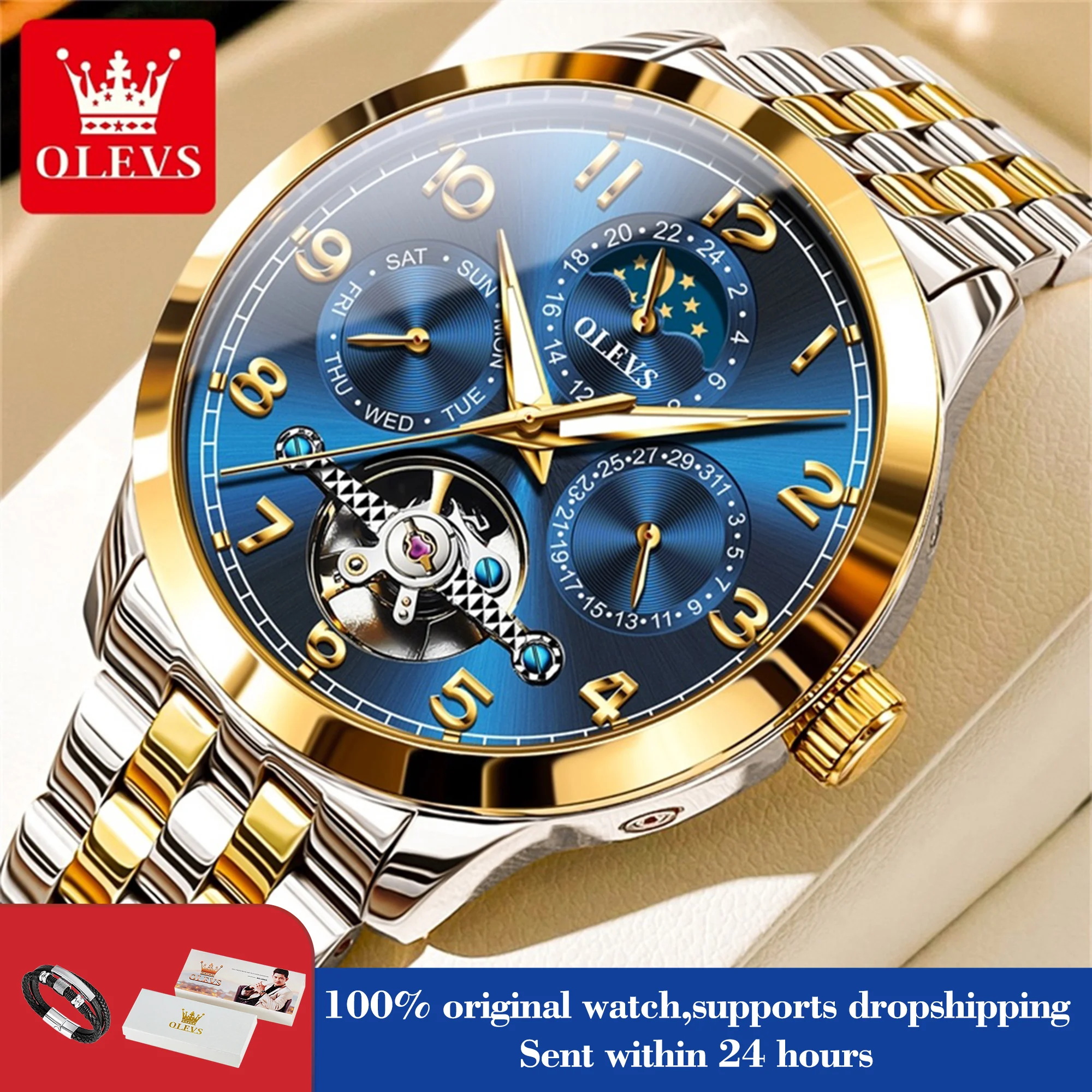 OLEVS 7018 масштаб цифры модные механические часы для мужчин 24 часа фазы Луны ручные часы водостойкие полые мужские часы со скелетом
OLEVS 7018 масштаб цифры модные механические часы для мужчин 24 часа фазы Луны ручные часы водостойкие полые мужские часы со скелетом