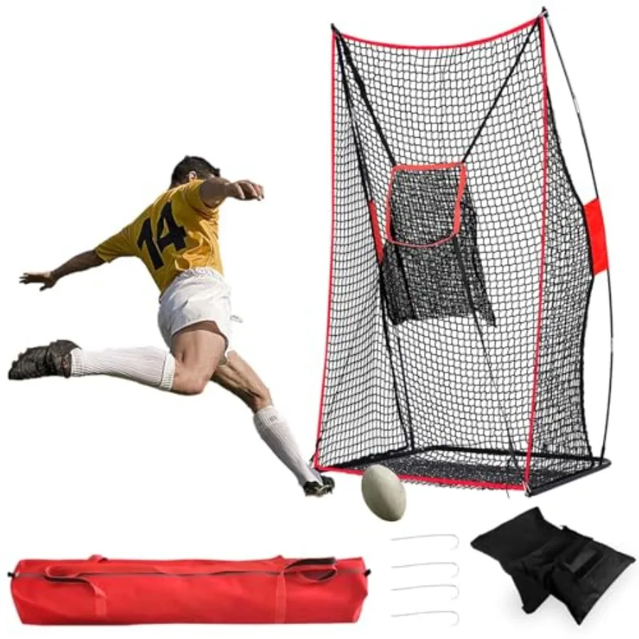Football Training Net for Punting Snapping and Throws 4x7ft Field Goal Practice Equipment with Stability Sandbags and Stakes Po
Football Training Net for Punting Snapping and Throws 4x7ft Field Goal Practice Equipment with Stability Sandbags and Stakes Po