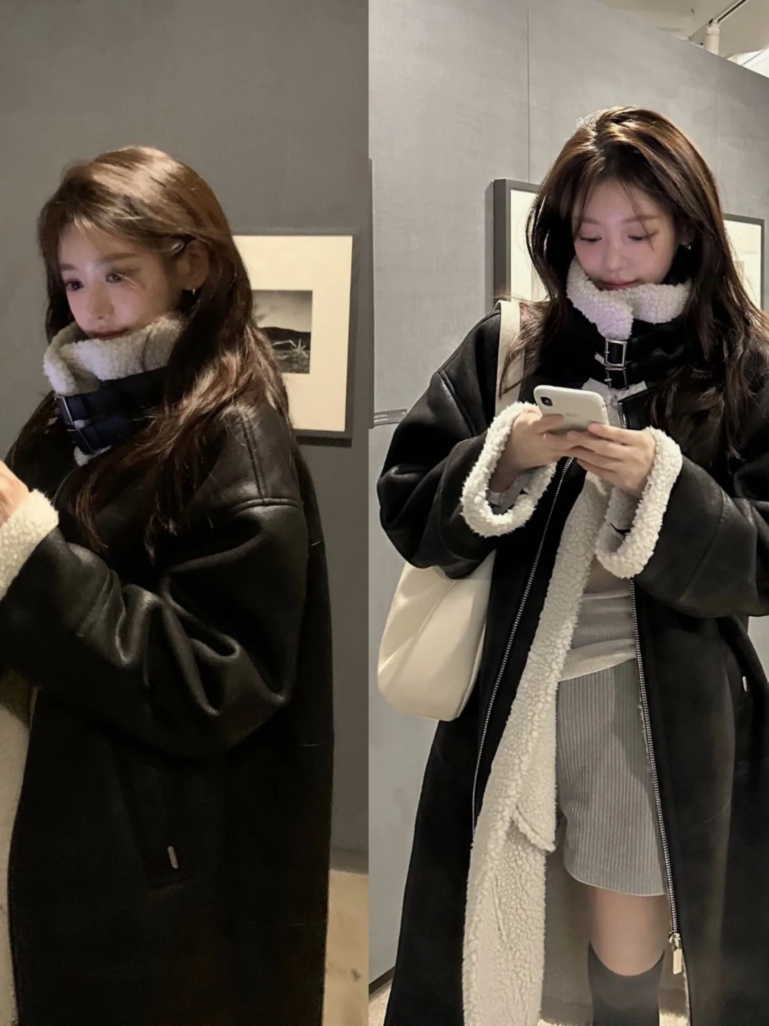 Retro High-End Fur Leather Motorcycle Jaet Women's Winter Warm Bla Coat Long Sle Fem Faionable Cold Proof
Retro High-End Fur Leather Motorcycle Jaet Women's Winter Warm Bla Coat Long Sle Fem Faionable Cold Proof