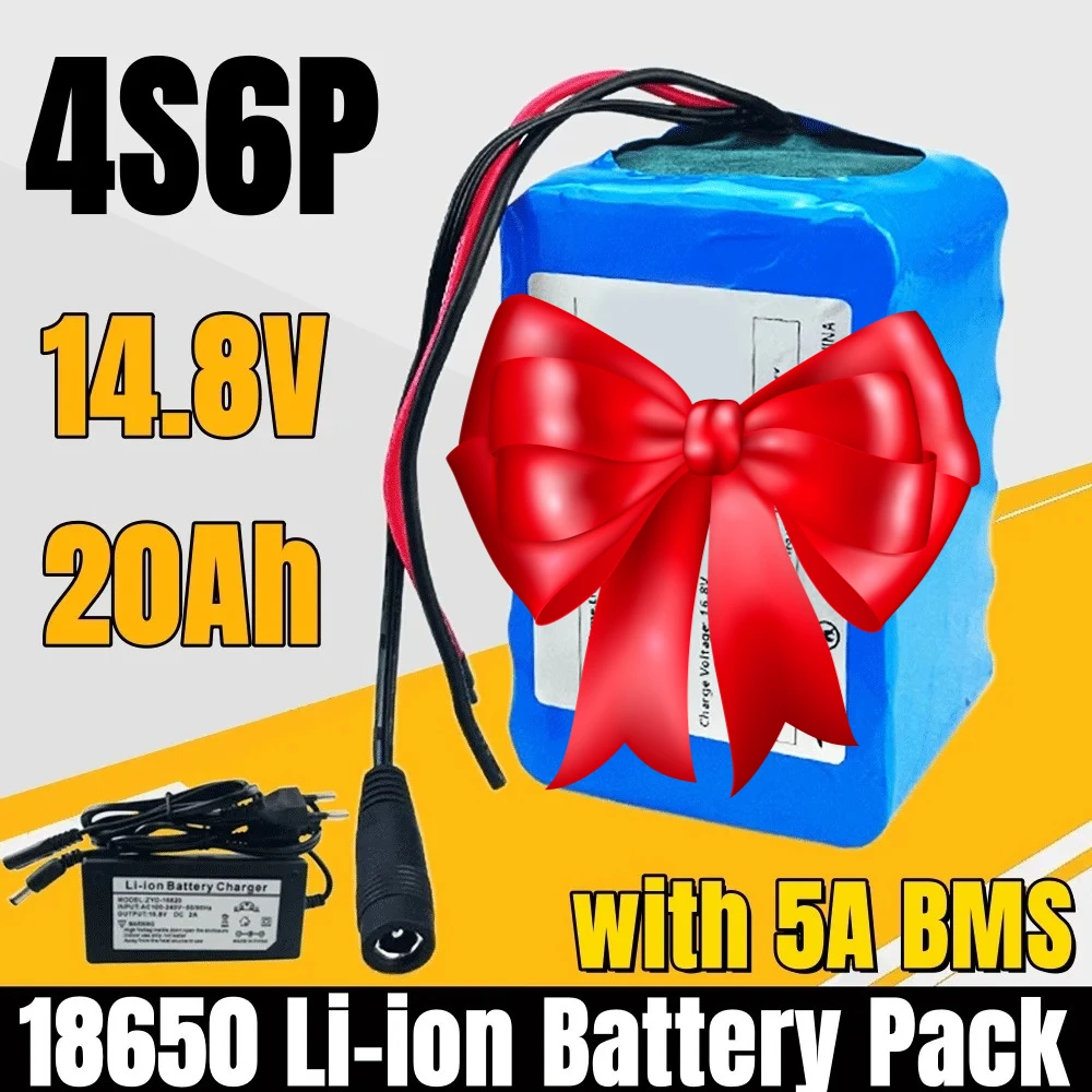 New 4S6P 14.8V 20Ah 18650 Li-ion Battery Pack with 5A BMS for Night Fishing Lamp Heater Miner's Lamp Amplifier Etc + Charger
New 4S6P 14.8V 20Ah 18650 Li-ion Battery Pack with 5A BMS for Night Fishing Lamp Heater Miner's Lamp Amplifier Etc + Charger