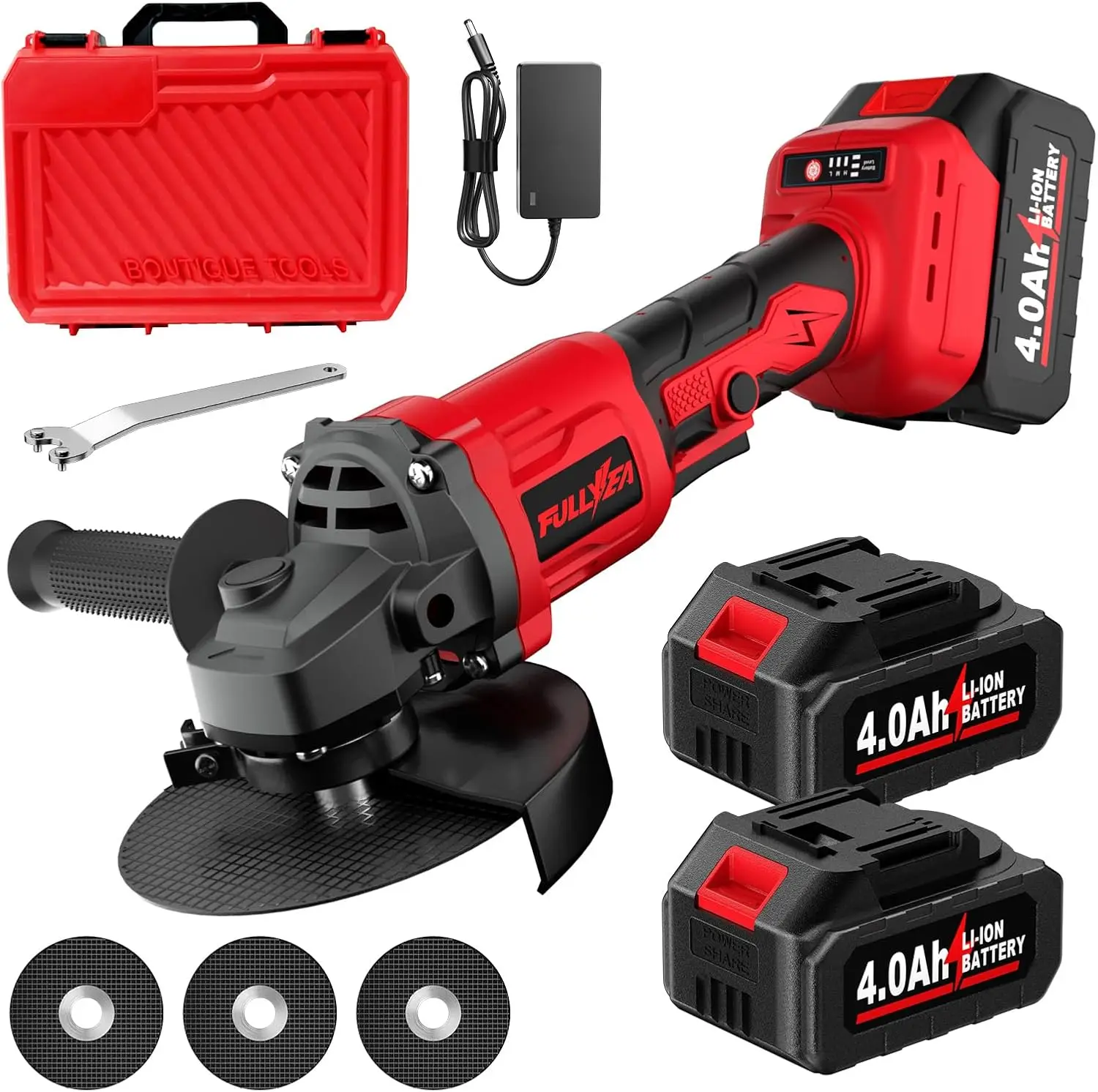 Cordless Angle Grinder Kit with 2 Batteries, Brushless Motor, Cutting Wheels for Metal Work
Cordless Angle Grinder Kit with 2 Batteries, Brushless Motor, Cutting Wheels for Metal Work