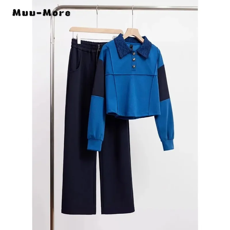 Fashion Casual Style Two-piece Set Women Turn Down Collar Long Sleeve Sweatshirt + Solid Color Trousers Sets Vintage Pants Suits
Fashion Casual Style Two-piece Set Women Turn Down Collar Long Sleeve Sweatshirt + Solid Color Trousers Sets Vintage Pants Suits