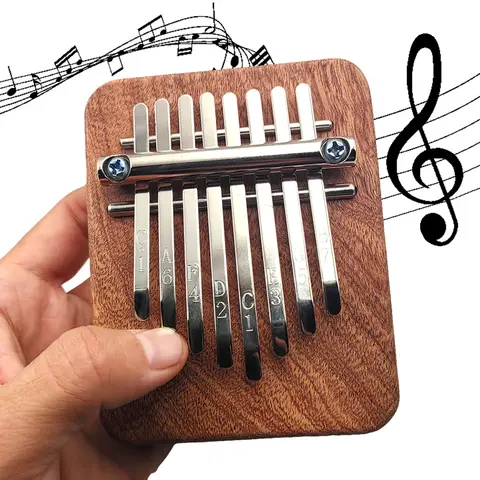 8-toetsen mini Kalimba houten vingerpiano, draagbaar vingertoetsenbord, instrument, compacte muzikale duimpiano voor kinderen, volwassenen, beginners