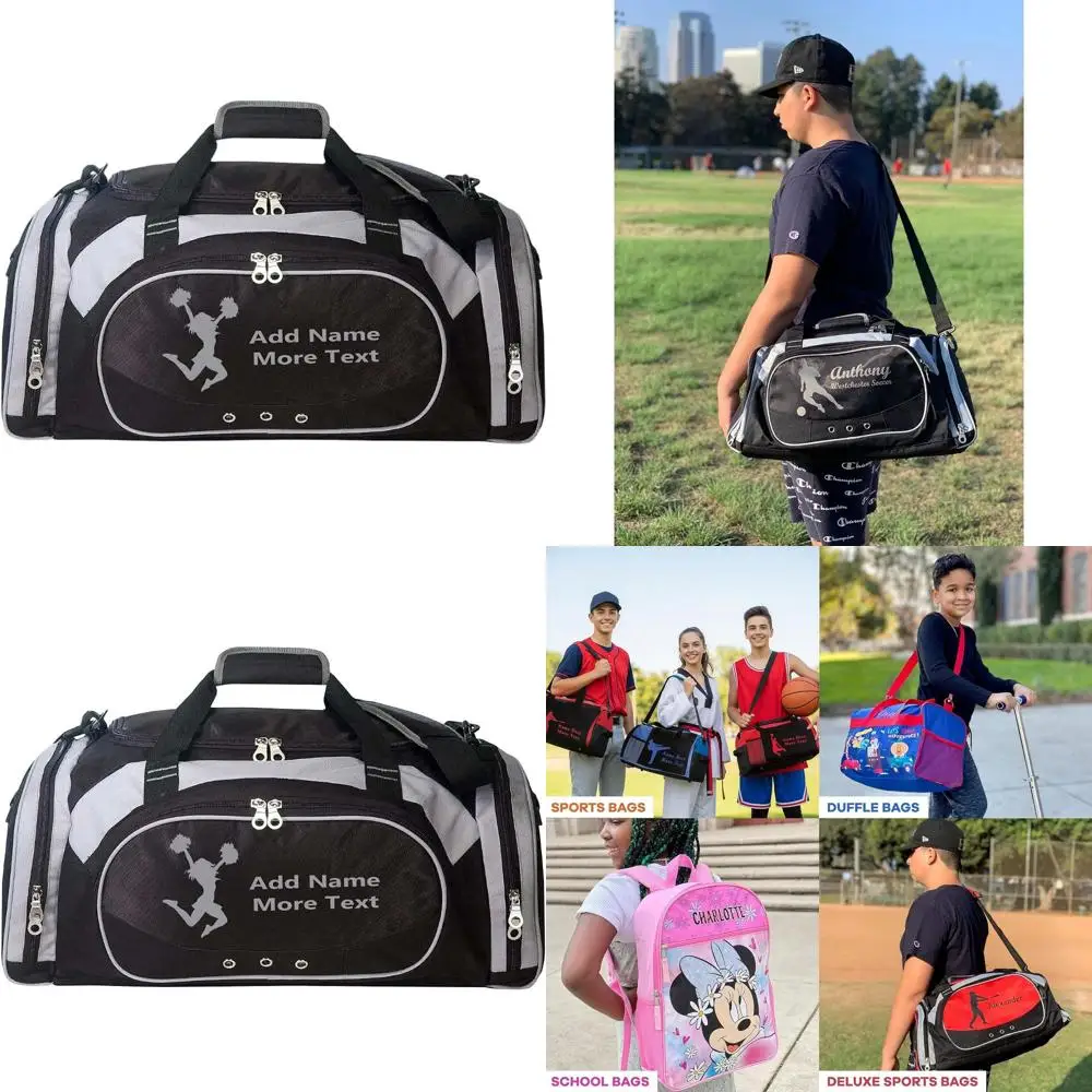Customizable Dual-Compartment Sports Bag with Personal Name and Text - Black
Customizable Dual-Compartment Sports Bag with Personal Name and Text - Black