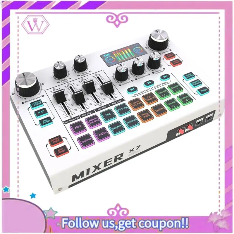 X7 Live Streaming Sound Card Voice Changer DJ Mixer Effects For PC Smartphone Computer Audio Interface Console Card
X7 Live Streaming Sound Card Voice Changer DJ Mixer Effects For PC Smartphone Computer Audio Interface Console Card
