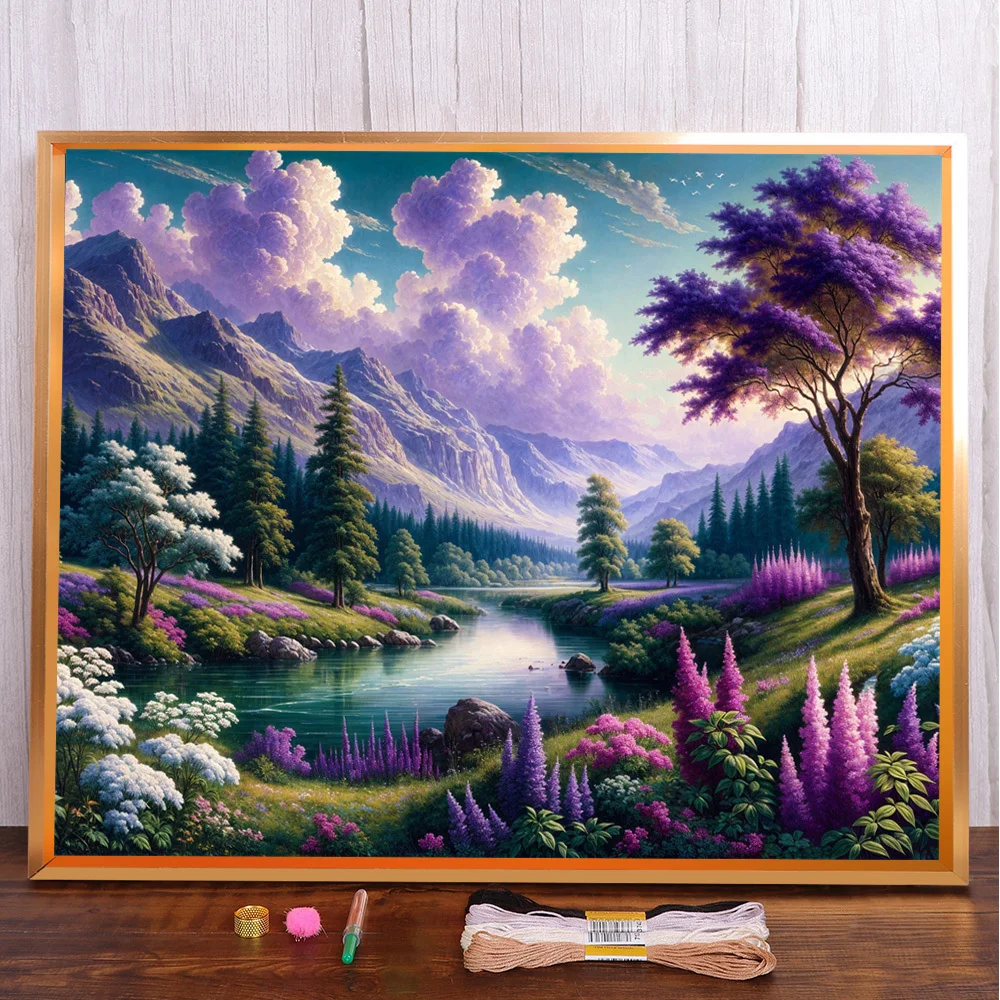 Landscape River Pre-Printed Cross Stitch Full Kit DIY Embroidery Sewing Knitting Needlework Handiwork Different Floss Design
Landscape River Pre-Printed Cross Stitch Full Kit DIY Embroidery Sewing Knitting Needlework Handiwork Different Floss Design