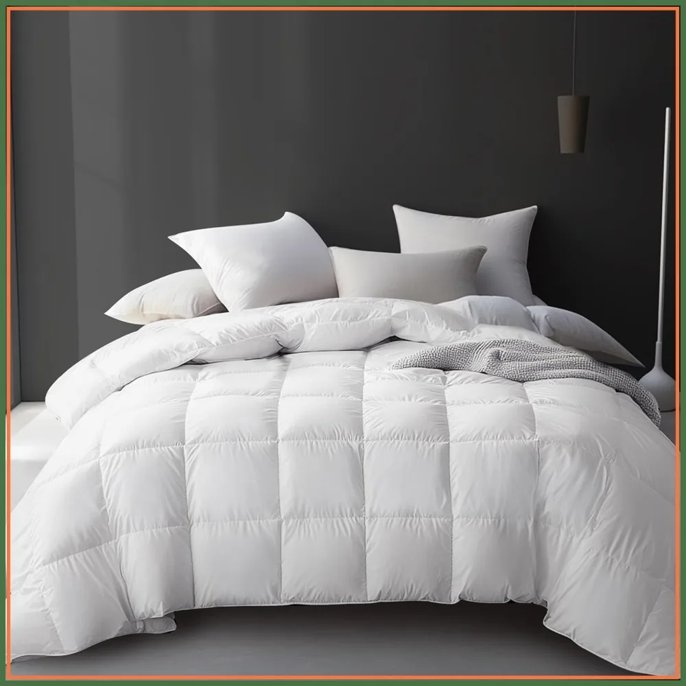 White Goose Down Fiber Comforter King Size 100% Cotton Duvet Insert All Season 106x90
White Goose Down Fiber Comforter King Size 100% Cotton Duvet Insert All Season 106x90