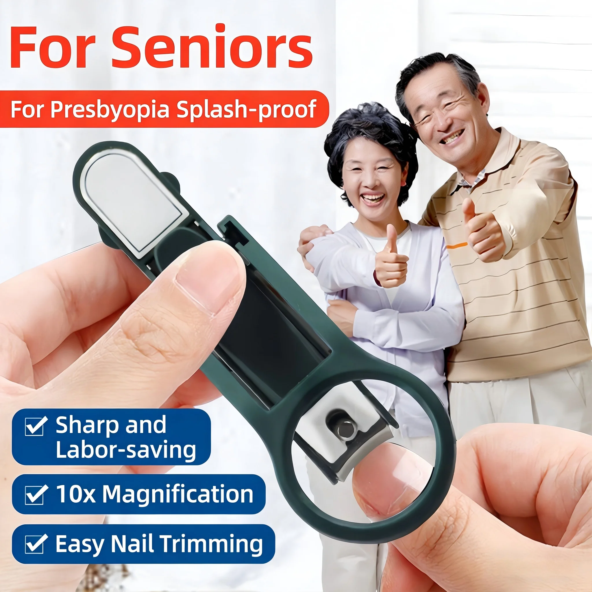 Magnifying Glass Nail Clippers – Large Anti-Splash Nail Cutter for Seniors & Adults, Ideal for Thick/Hard Nails, Single Piece
Magnifying Glass Nail Clippers – Large Anti-Splash Nail Cutter for Seniors & Adults, Ideal for Thick/Hard Nails, Single Piece