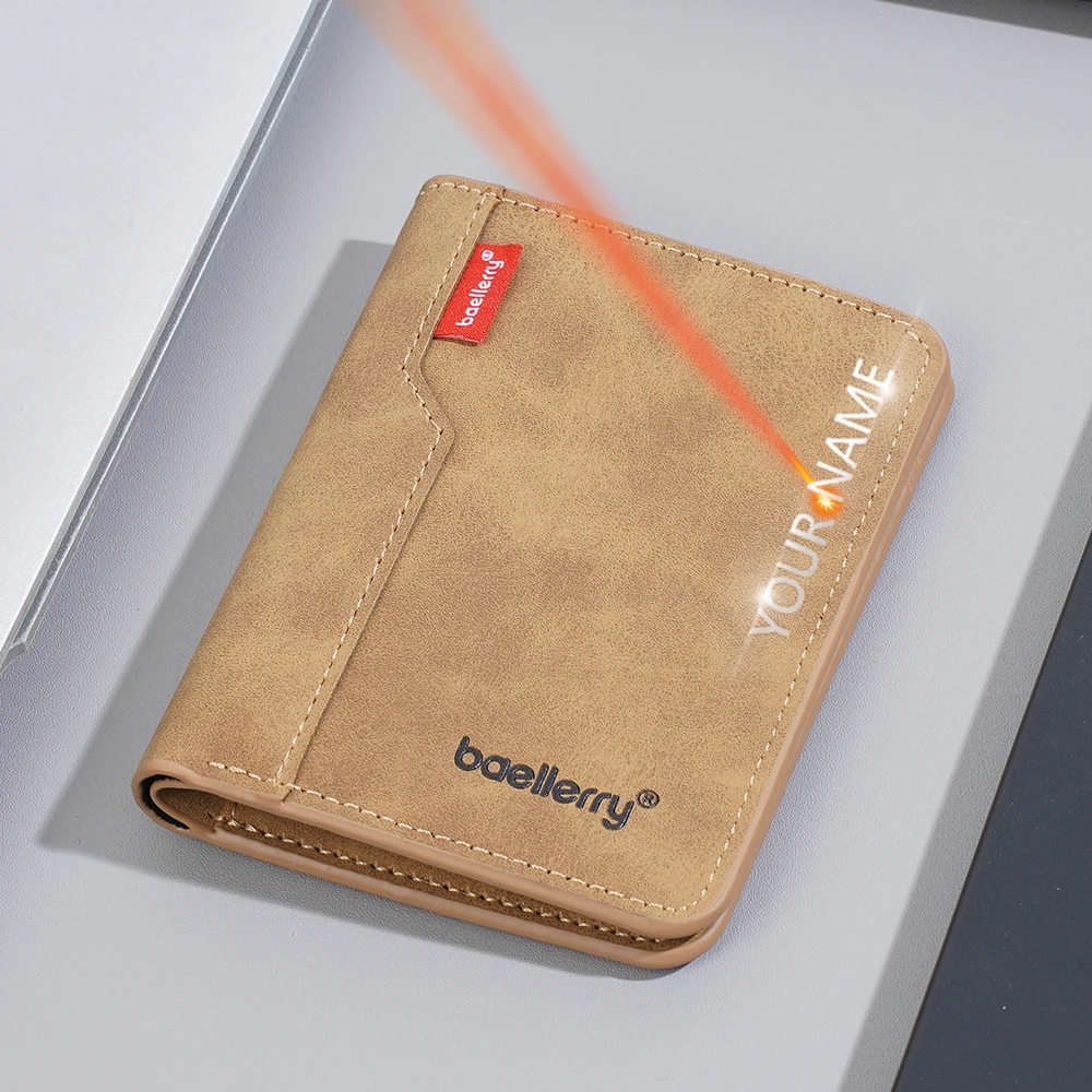 Baellerry новые мужские кошельки с гравировкой имени, простые короткие зажимы для карт, мужской кошелек, высококачественный держатель для фотографий, матовые мужские зажимы для денег
Baellerry новые мужские кошельки с гравировкой имени, простые короткие зажимы для карт, мужской кошелек, высококачественный держатель для фотографий, матовые мужские зажимы для денег