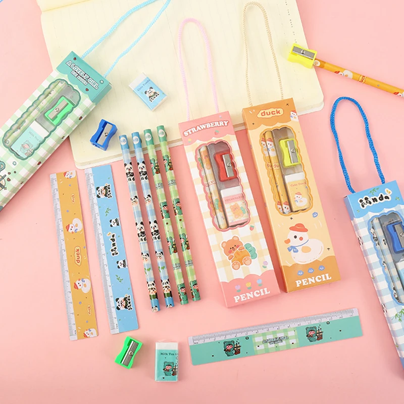 Student Creativity Prize Cartoon Stationery Suit Pencil Five-Piece Set School Season Children's Birthday Cute Stationery
Student Creativity Prize Cartoon Stationery Suit Pencil Five-Piece Set School Season Children's Birthday Cute Stationery