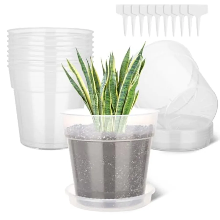 Large clear plastic nursery pots for indoor and outdoor plants, 10 pcs 10-inch thick transparent containers with drainage holes
Large clear plastic nursery pots for indoor and outdoor plants, 10 pcs 10-inch thick transparent containers with drainage holes