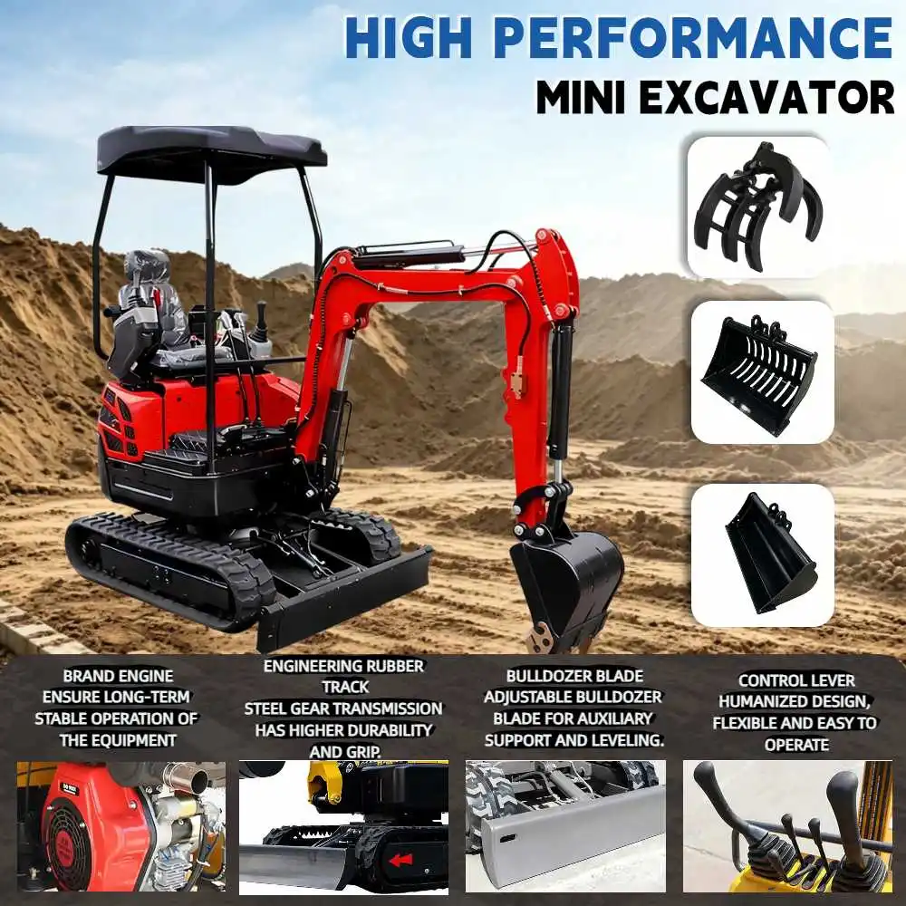 1.0Ton-1.8Ton Mini Excavator Yanmar Engine Diesel Crawler Digger Multifunctional Energy Saving Agriculture Forestry Machinery
1.0Ton-1.8Ton Mini Excavator Yanmar Engine Diesel Crawler Digger Multifunctional Energy Saving Agriculture Forestry Machinery