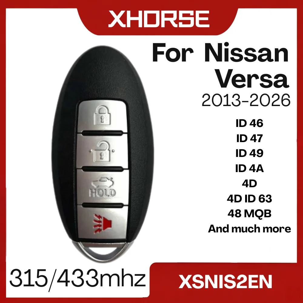 Xhorse XSNIS2EN for Nissan Versa 2013 - 2026 smart remote Car key 315 433 mhz replacement keyless reprogram universal key lost
Xhorse XSNIS2EN for Nissan Versa 2013 - 2026 smart remote Car key 315 433 mhz replacement keyless reprogram universal key lost