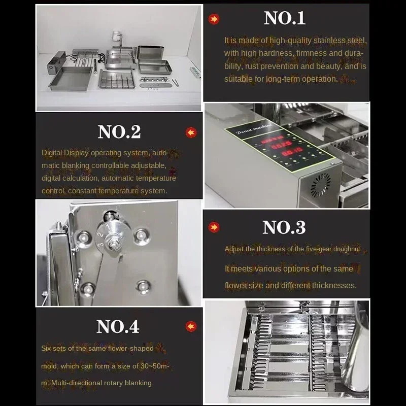 Cross-border Special Offer2000Watt Microcomputer Controlled Electric Heating 4 Row Automatic Donut Making Machine Automatic Donu
Cross-border Special Offer2000Watt Microcomputer Controlled Electric Heating 4 Row Automatic Donut Making Machine Automatic Donu
