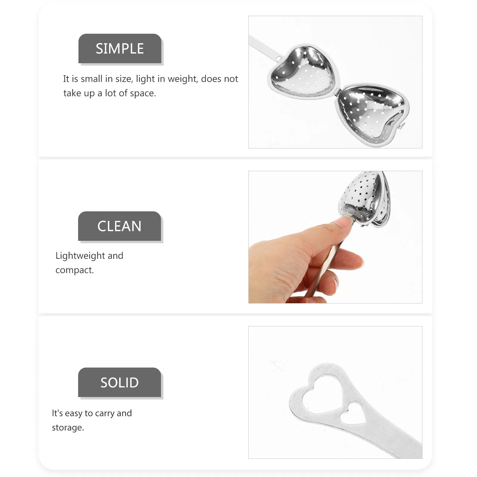 12Pcs Stainless Steel Handled Heart Shape Tea Infusers Portable Loose Leaf Strainers Cute Metal Tea Spoons for Household Brewing
12Pcs Stainless Steel Handled Heart Shape Tea Infusers Portable Loose Leaf Strainers Cute Metal Tea Spoons for Household Brewing