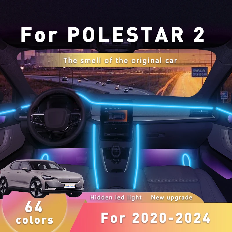 FILIPLI For POLESTAR 2 For 2020-2024 Voice Control Car Mood Lamp 64 Color Music Sync Acrylic Car Interior Light Easy To Install
FILIPLI For POLESTAR 2 For 2020-2024 Voice Control Car Mood Lamp 64 Color Music Sync Acrylic Car Interior Light Easy To Install