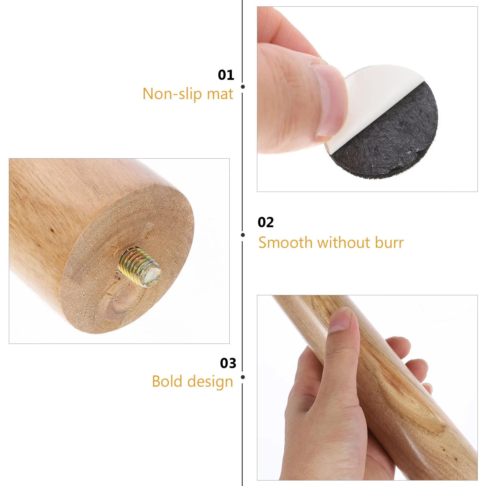 4Sets Furniture Legs Natural Wood Texture Elegant Look Professional Polishing Process Suitable for Couch Table Bench Cabinet
4Sets Furniture Legs Natural Wood Texture Elegant Look Professional Polishing Process Suitable for Couch Table Bench Cabinet