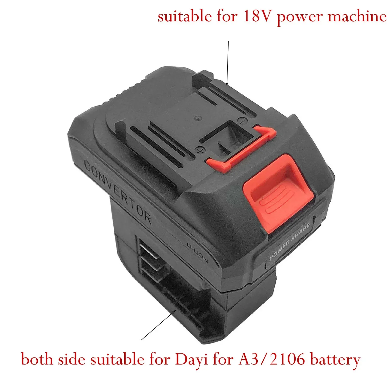 1pc Battery Converter For Dayi For A3/2106 For Impact Wrench Electric Screwdriver Drills Wrenches Work Lights Power Tools 
1pc Battery Converter For Dayi For A3/2106 For Impact Wrench Electric Screwdriver Drills Wrenches Work Lights Power Tools