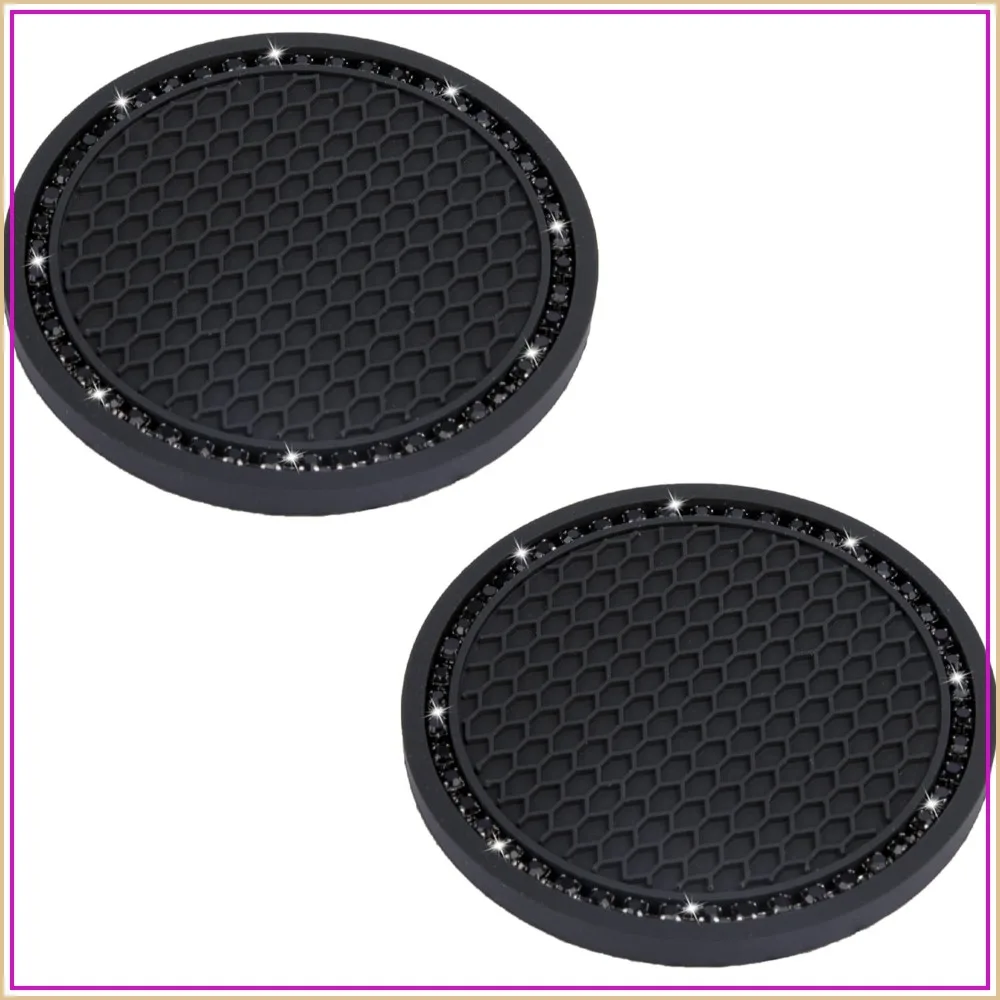 2 Pcs Bling Cup Holder Coasters for Car, 2.75 Inch Diamond Non-Slip Silicone Cup Holder Coasters, Sparkly Car Accessories
2 Pcs Bling Cup Holder Coasters for Car, 2.75 Inch Diamond Non-Slip Silicone Cup Holder Coasters, Sparkly Car Accessories