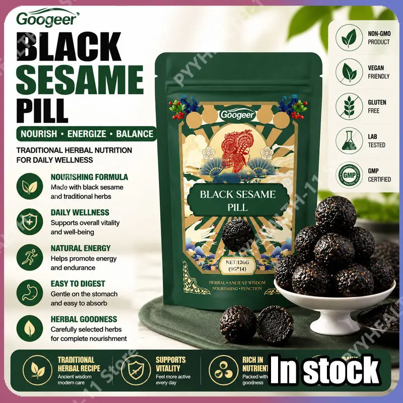 Googeer Black Sesame Pill 9g X14 Honey and Oligofructose Helps Maintain Normal Intestinal Function Digestive Support Supplement
Googeer Black Sesame Pill 9g X14 Honey and Oligofructose Helps Maintain Normal Intestinal Function Digestive Support Supplement