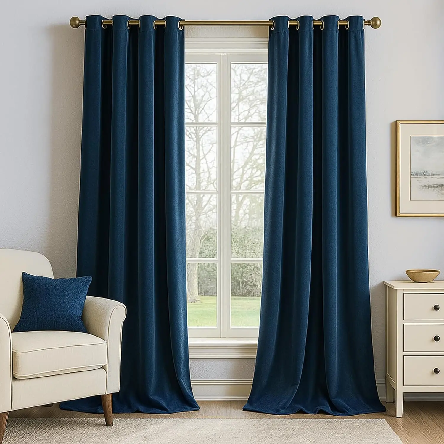 Topfinel Navy Blue Velvet Blackout Curtains 84 Inches Long, Room Darkening Thermal Insulated Soundproof Modern Heavy Thick Suede
Topfinel Navy Blue Velvet Blackout Curtains 84 Inches Long, Room Darkening Thermal Insulated Soundproof Modern Heavy Thick Suede