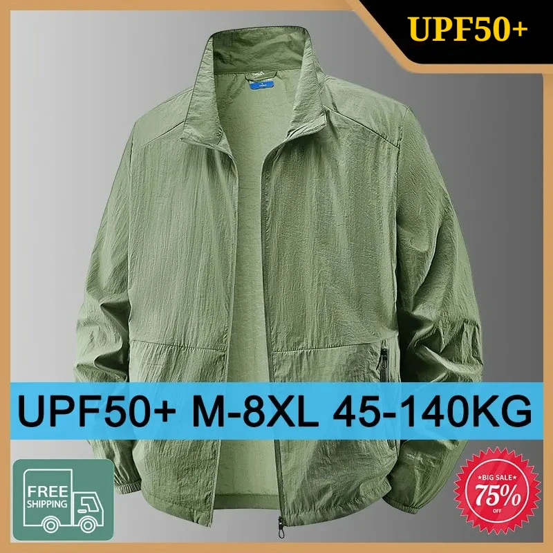 Men's Summer UPF50+ Sun Protection Jacket Plus Size M-8XL Breathable Shirt UV Proof Fishing Ice Silk Sunscreen Coat Male Tops
Men's Summer UPF50+ Sun Protection Jacket Plus Size M-8XL Breathable Shirt UV Proof Fishing Ice Silk Sunscreen Coat Male Tops