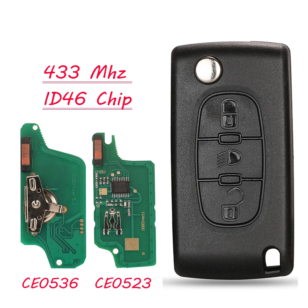 jingyuqin New Remote Ce0523 Ce0536 ASK/FSK 433Mhz ID46 For Peugeot 407 307 308 607 Citroen C2 C3 C4 C5 C6 C8 Car Key VA2/HU83
jingyuqin New Remote Ce0523 Ce0536 ASK/FSK 433Mhz ID46 For Peugeot 407 307 308 607 Citroen C2 C3 C4 C5 C6 C8 Car Key VA2/HU83