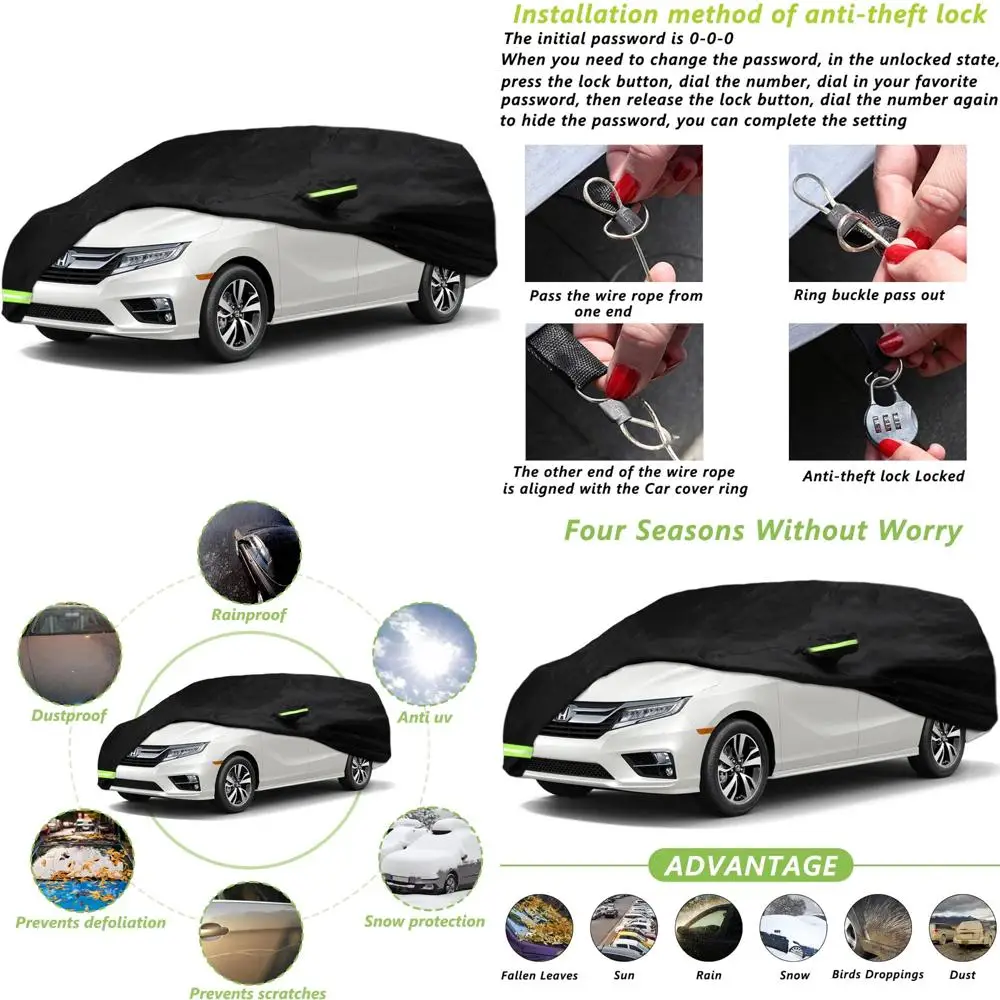 Waterproof Custom Fit Car Cover for 2005-2024 Honda Odyssey Minivan, 100% Water Resistant with Wind Belt, Single Layer Protectio
Waterproof Custom Fit Car Cover for 2005-2024 Honda Odyssey Minivan, 100% Water Resistant with Wind Belt, Single Layer Protectio