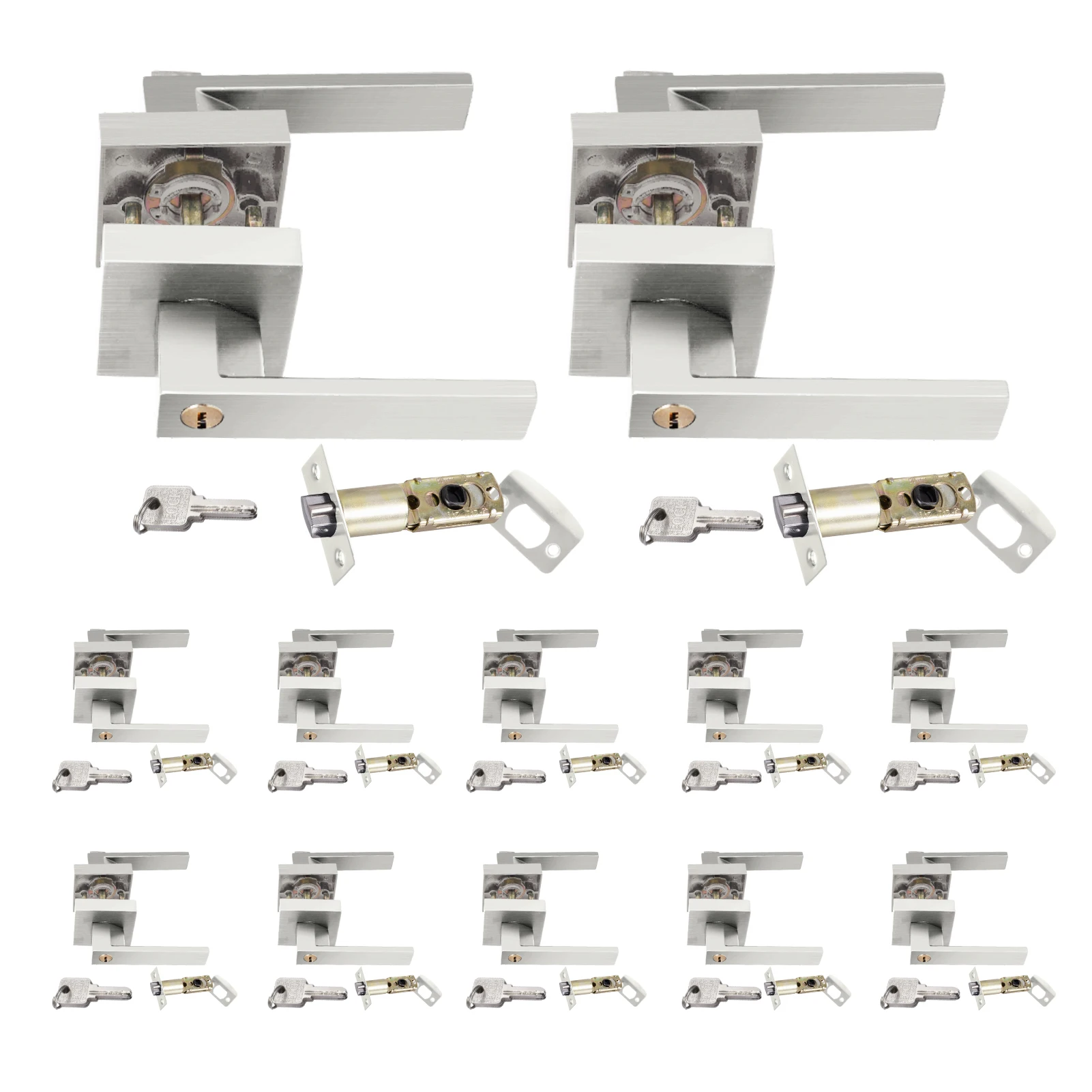 12 Pack Passage Door Handle, Metal Square Panel Door Lever – Left or Right Handing for Commercial Bathroom Bedroom
12 Pack Passage Door Handle, Metal Square Panel Door Lever – Left or Right Handing for Commercial Bathroom Bedroom