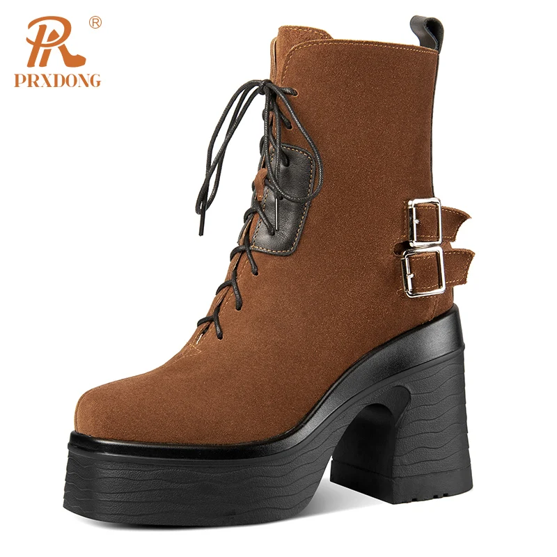 PRXDONG New 2023 Brand Autumn WInter Warm Ankle Boots CHunky HIgh Heels Thick Platform Black Brown Retor Punk Dress Part Size 39
PRXDONG New 2023 Brand Autumn WInter Warm Ankle Boots CHunky HIgh Heels Thick Platform Black Brown Retor Punk Dress Part Size 39