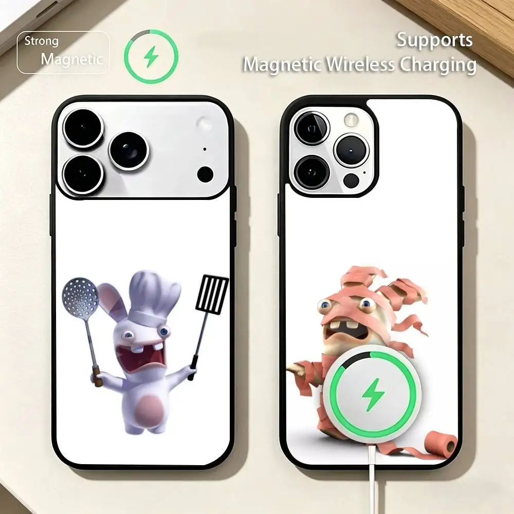 Funny R-Raving R-Rabbids Phone Case For iPhone17,16,15,14,13,12,11 Plus,Pro Supports Magnetic Wireless Charging